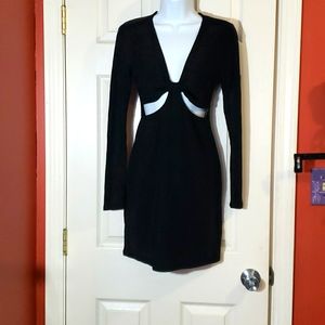 Wild Fable Black sparkly bodicon long sleeve dress